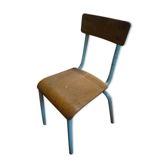 Vintage children's chair 60s, wood and metal