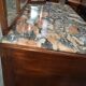 Dressing table art deco in mahogany mirror triptych
