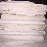 Lot of 12 old flax-cotton tablecloths