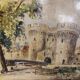 Oil painting on panel Castle