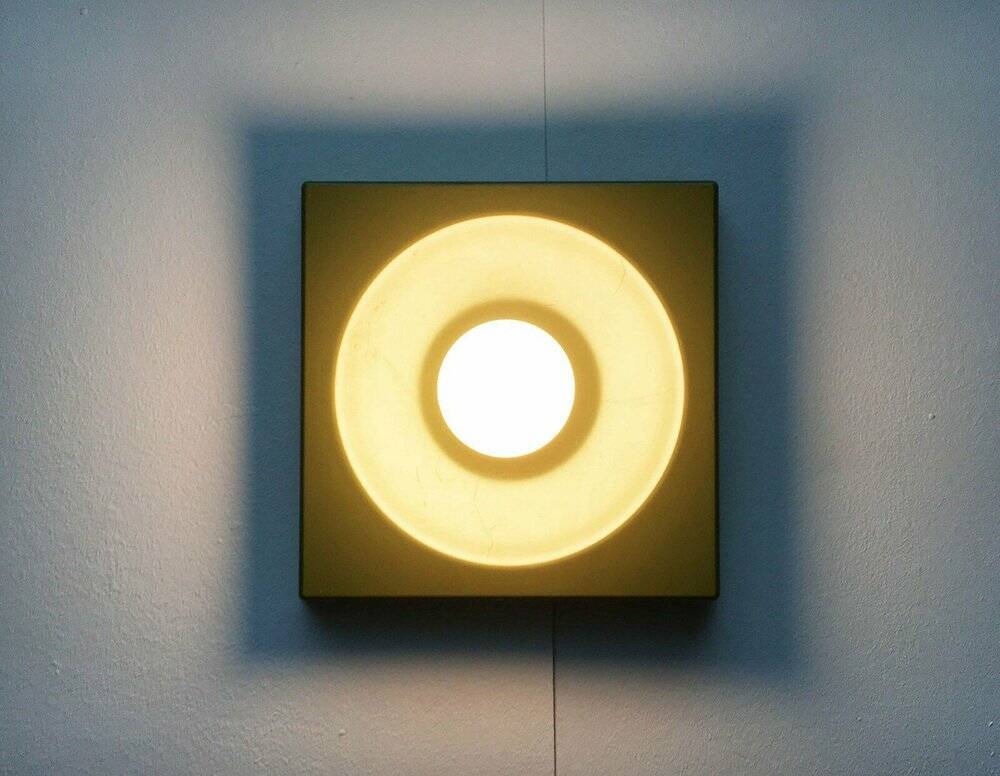 Quadro wall lamps mid-century by Jürgen Lange for Schönbuch, Germany, 1960s, set of 6.