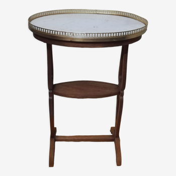 Saddle pedestal table with marble top in Louis XV style