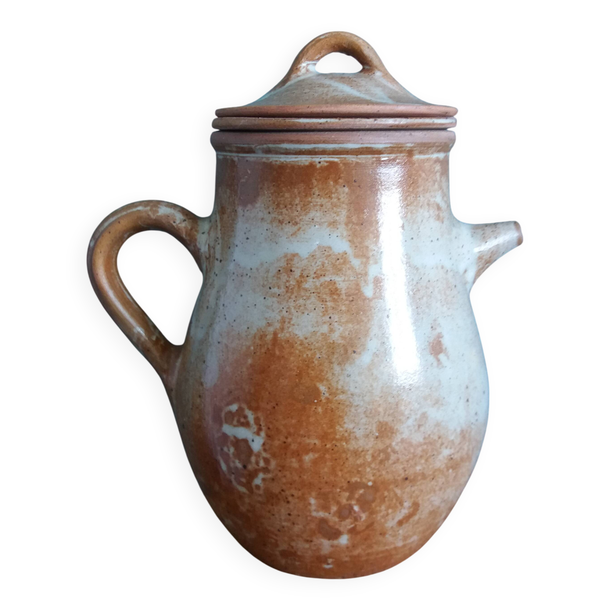 Puisaye stoneware filter teapot, Mallet pottery