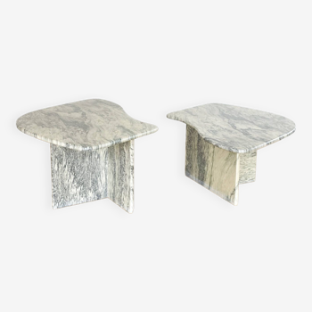 Free-form marble nesting tables, 1970s