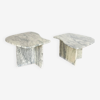 Tables gigognes de forme libre en marbre, 1970s