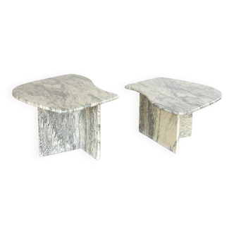 Free-form marble nesting tables, 1970s