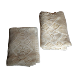 2 antique crocheted bedspreads
