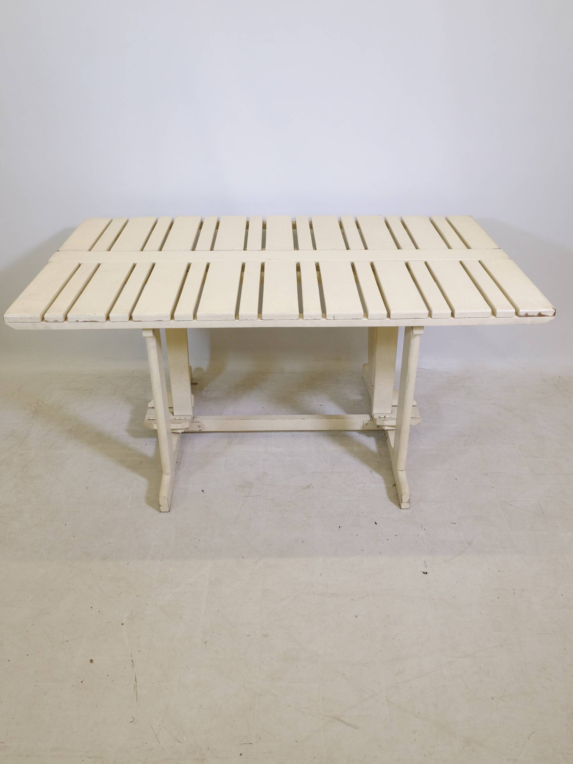Mid-Century folding garden table wood by Triconfort Riviera model, 1970s