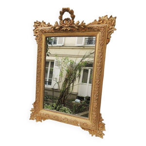 Ancien miroir en bois - stuc
