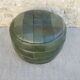 Pouf en patchwork de cuir vert, années 70