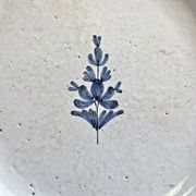 Old semi-hollow round dish XVIII Forges les eaux Rouen cul noir