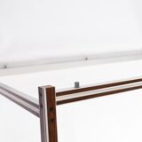 Coffee table with black slate plate and frame in rosewood and metal, of danish design from the 1970s