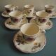 set of 6 Sarreguemines Agreste art table antique french cups plates