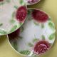 Set of 8 barbotine plates, the Onnaing roses – early 20th century