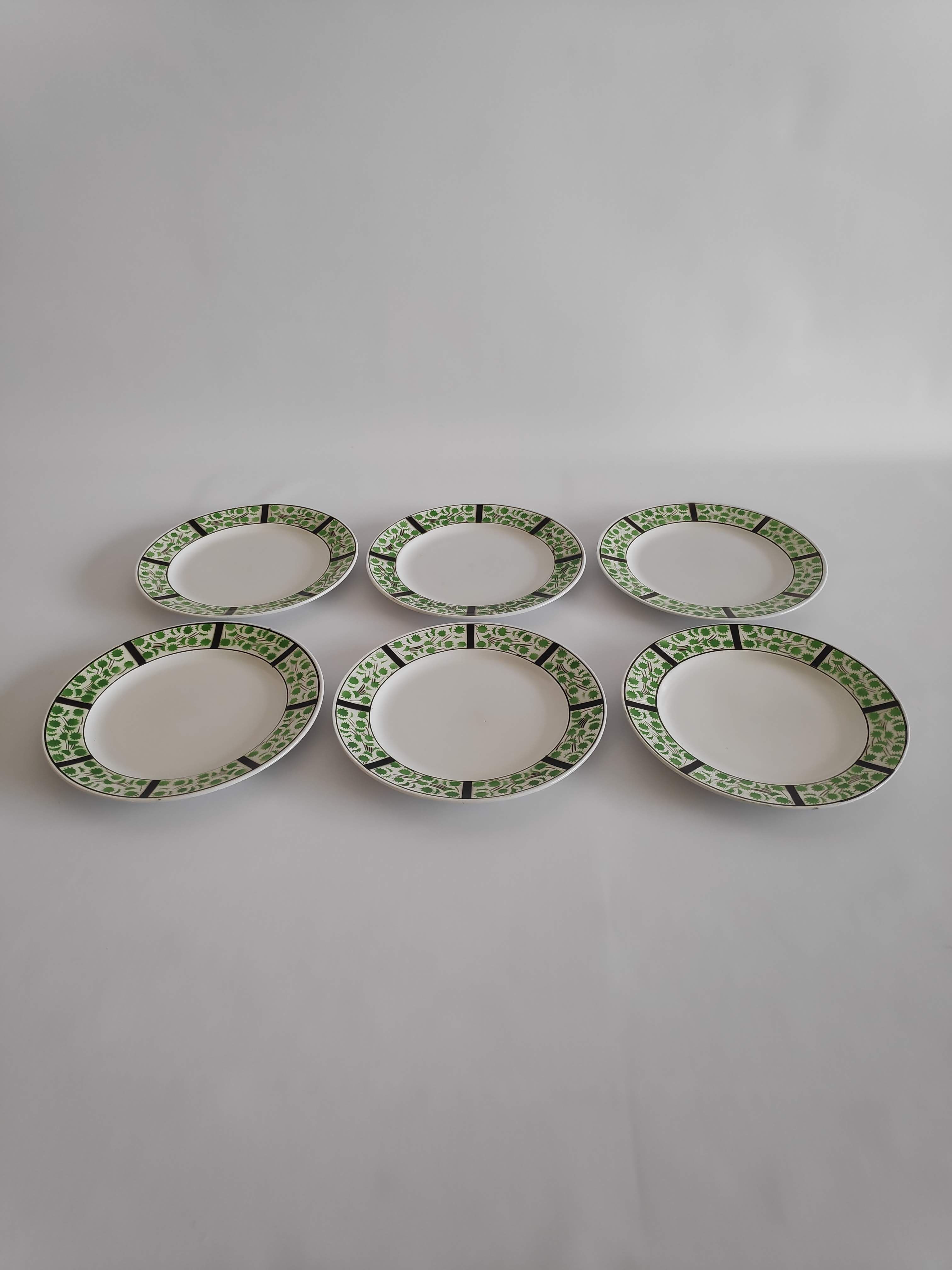 6 plates vintage Sarreguemines 60s - decor reinette