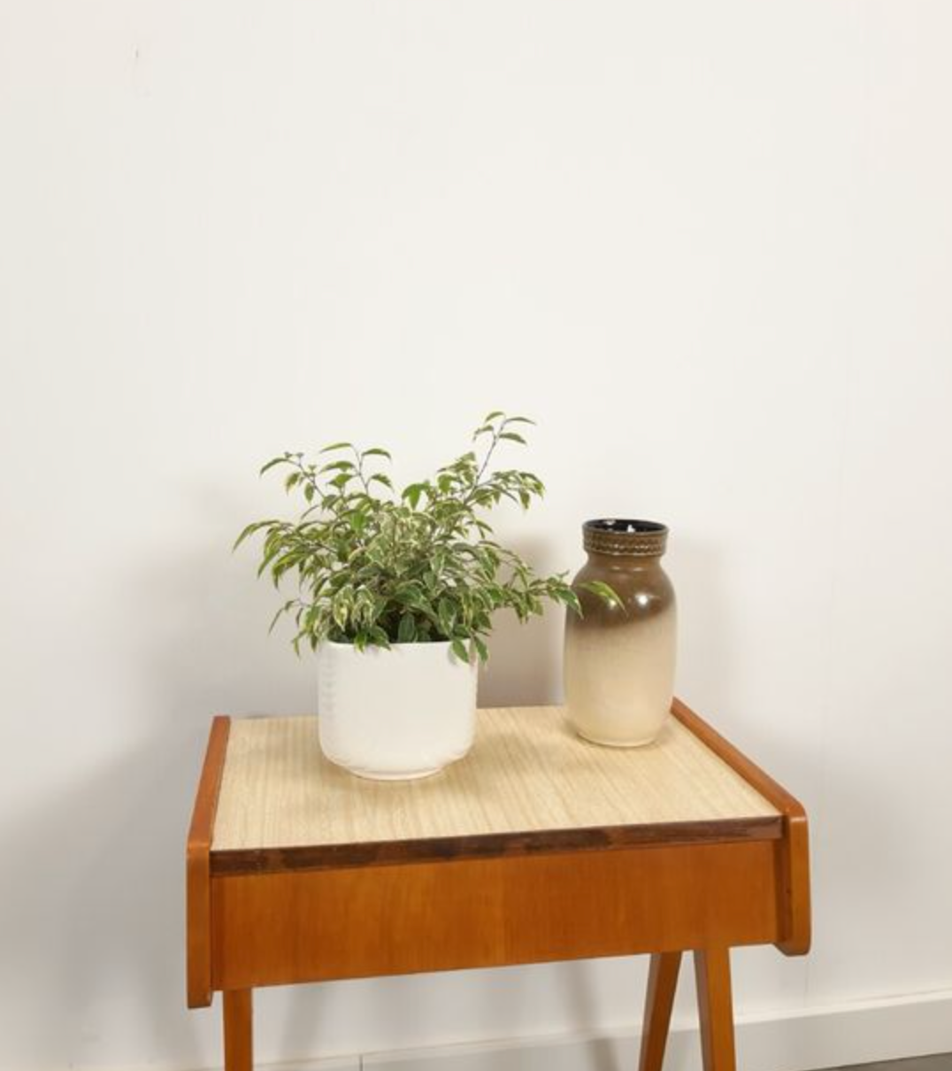 Vintage white flower pot with relief