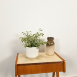 Vintage white flower pot with relief