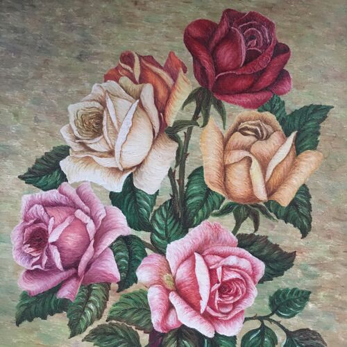 Tableau bouquet de roses