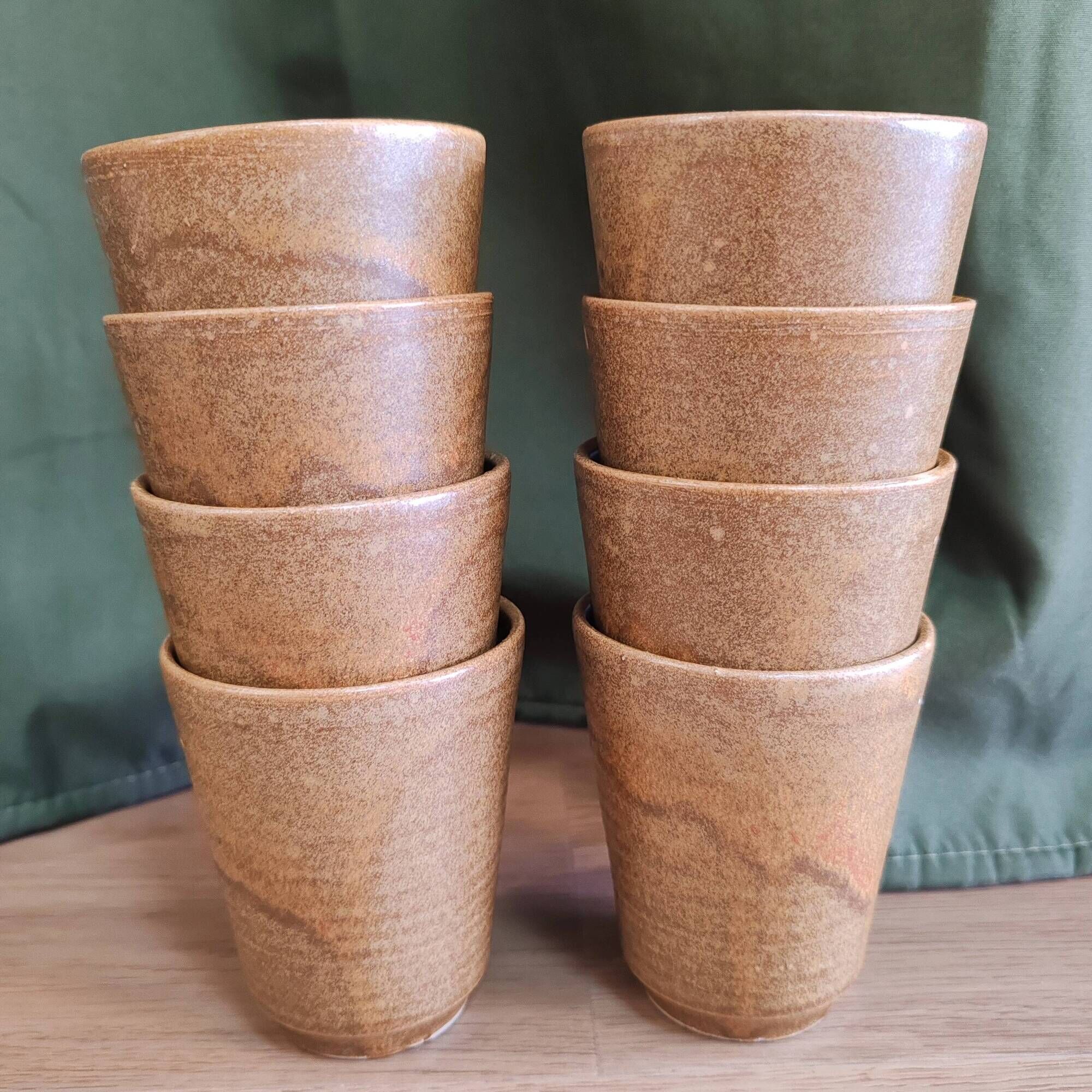 Four stoneware glasses "Digoin"