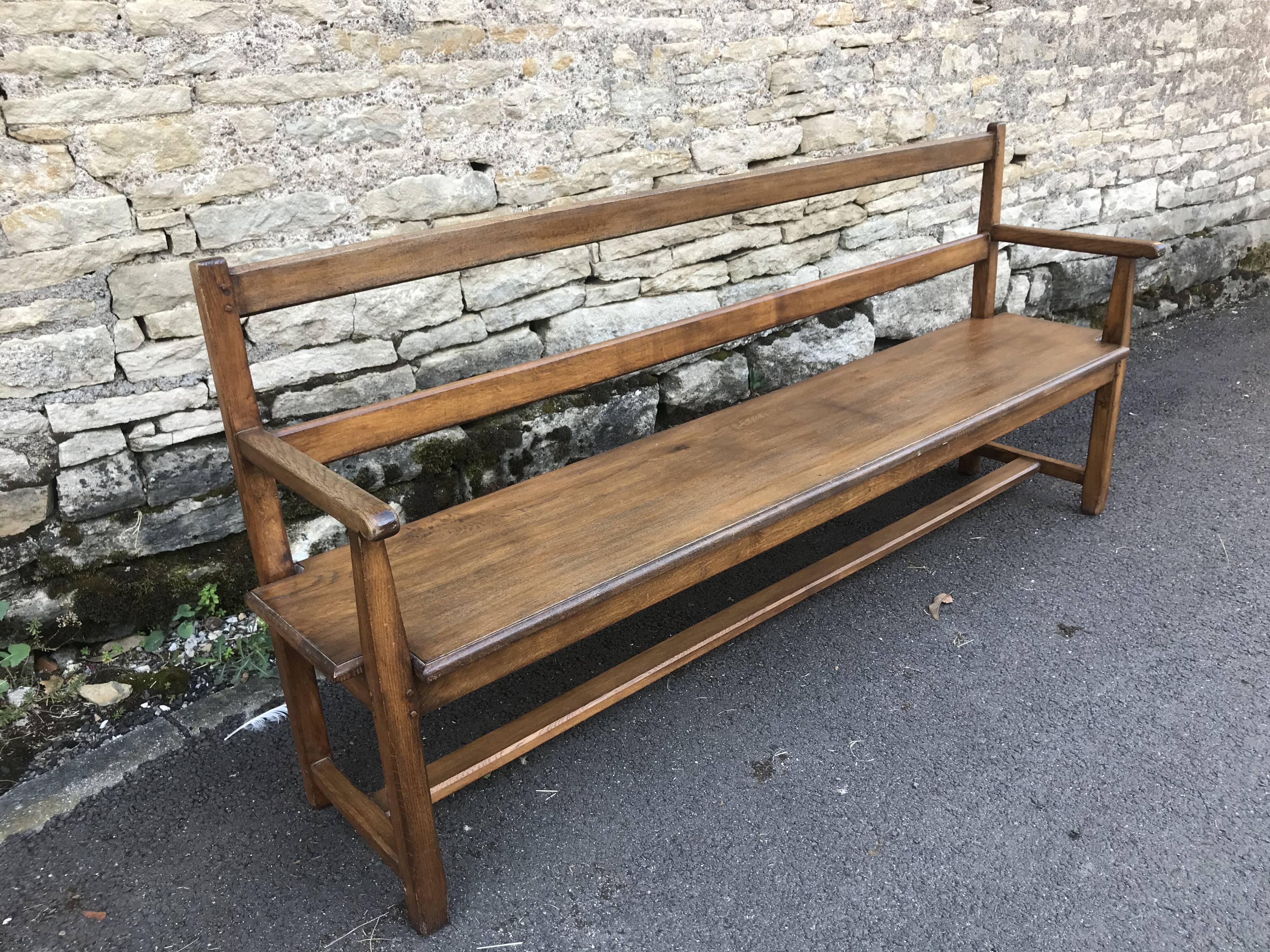 Bench with backrest