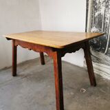 Table de ferme, en chêne massif, esprit chalet