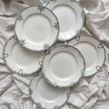 6 mismatched Saint Amand ironstone flat plates