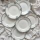 6 assiettes plates terre de fer dépareillées Saint Amand