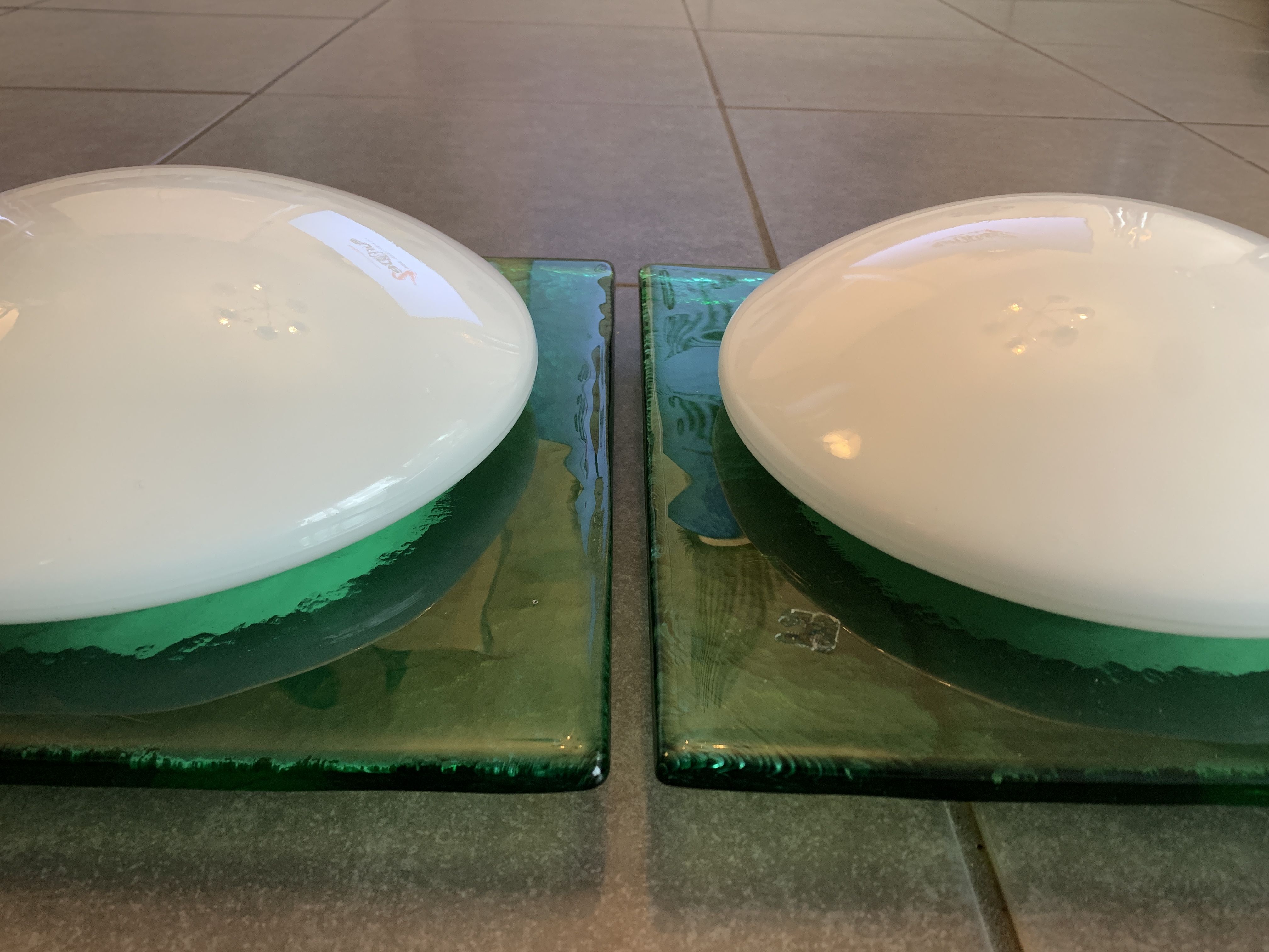 Pair of Italian glass wall sconces, Vétri Murano, 1980