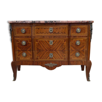 Transitional Louis XV / Louis XVI style chest of drawers