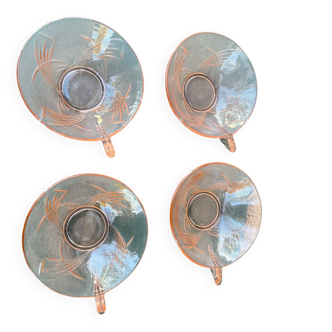 Set of 4 Art Deco cups