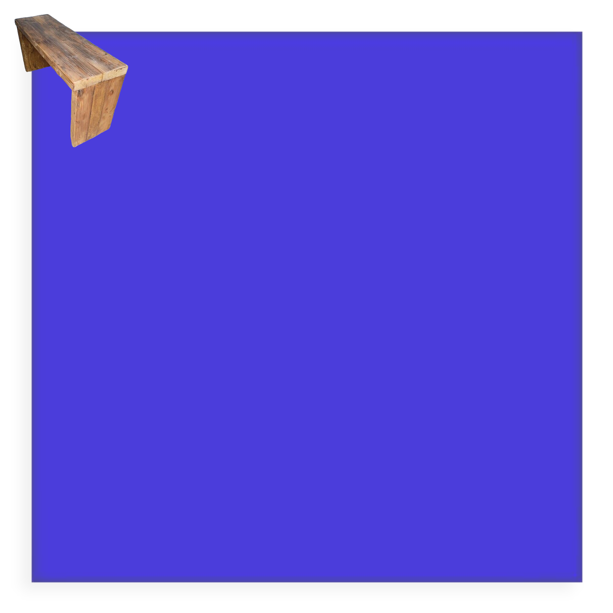 Old patinated solid wood bench 100cm