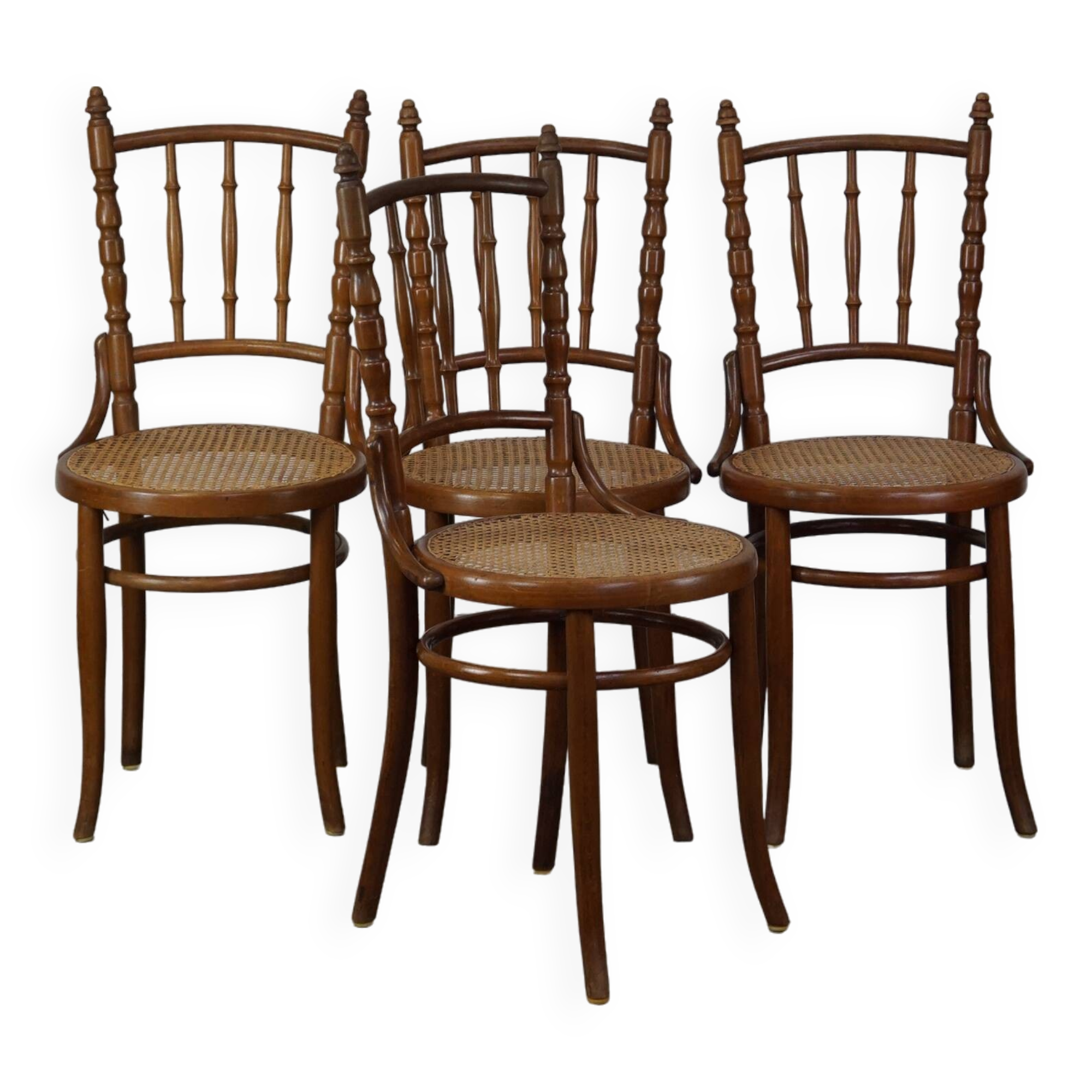 Set of 4 beautiful and atmospheric vintage design bistro chairs