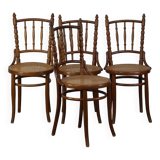 Set of 4 beautiful and atmospheric vintage design bistro chairs