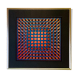 Vintage, Victor Vasarely Op Art print circa 70's