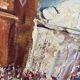 Oil on wood, “village festival”, Italy, 1960s