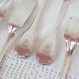 Fish cutlery for 6 Christofle Godrons initials E. L. circa 1910-20