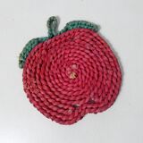 Vintage Rattan Apple Trivet