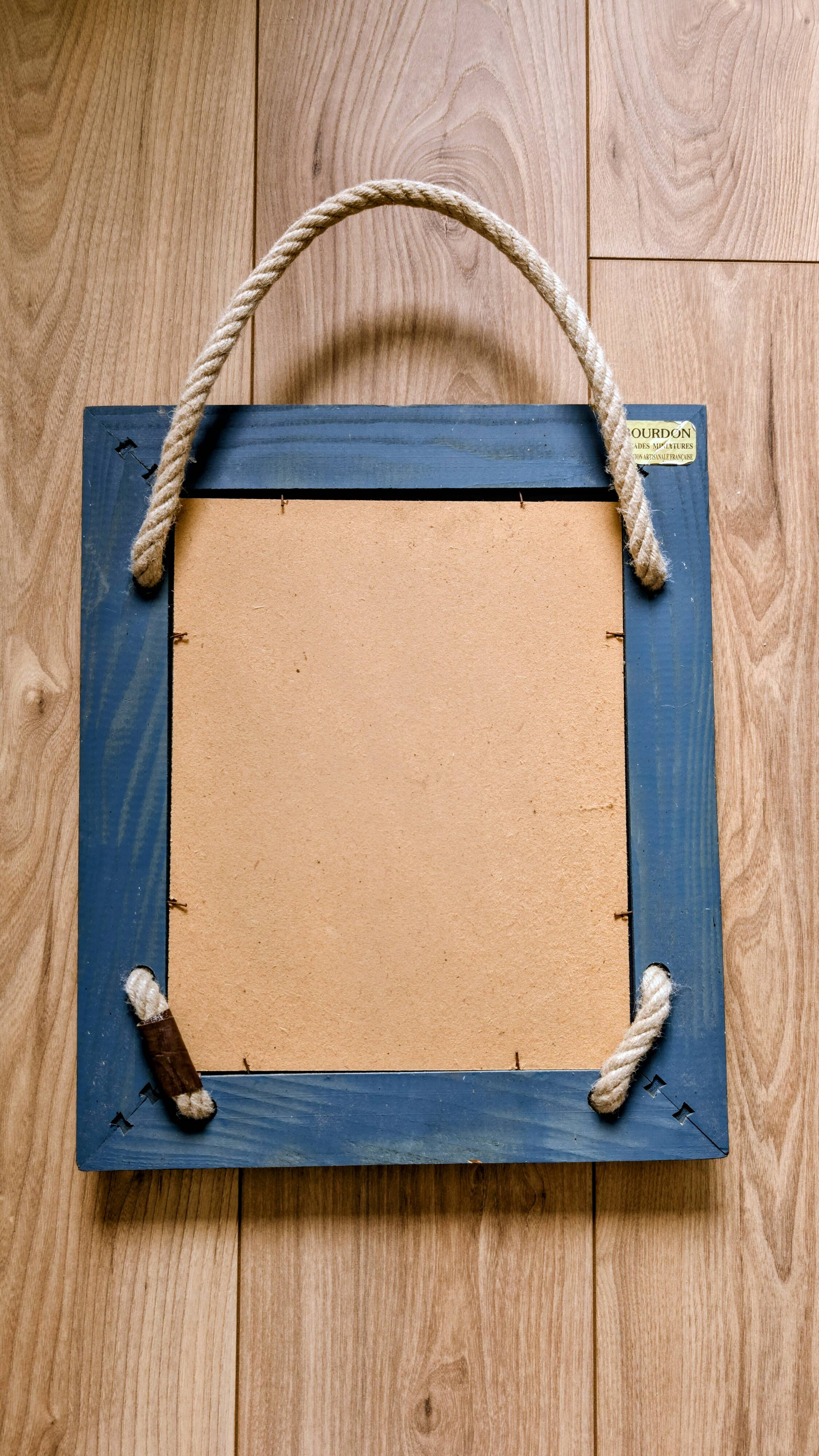 Miroir décoratif artisanal – esprit nautique 41 x 34 cm