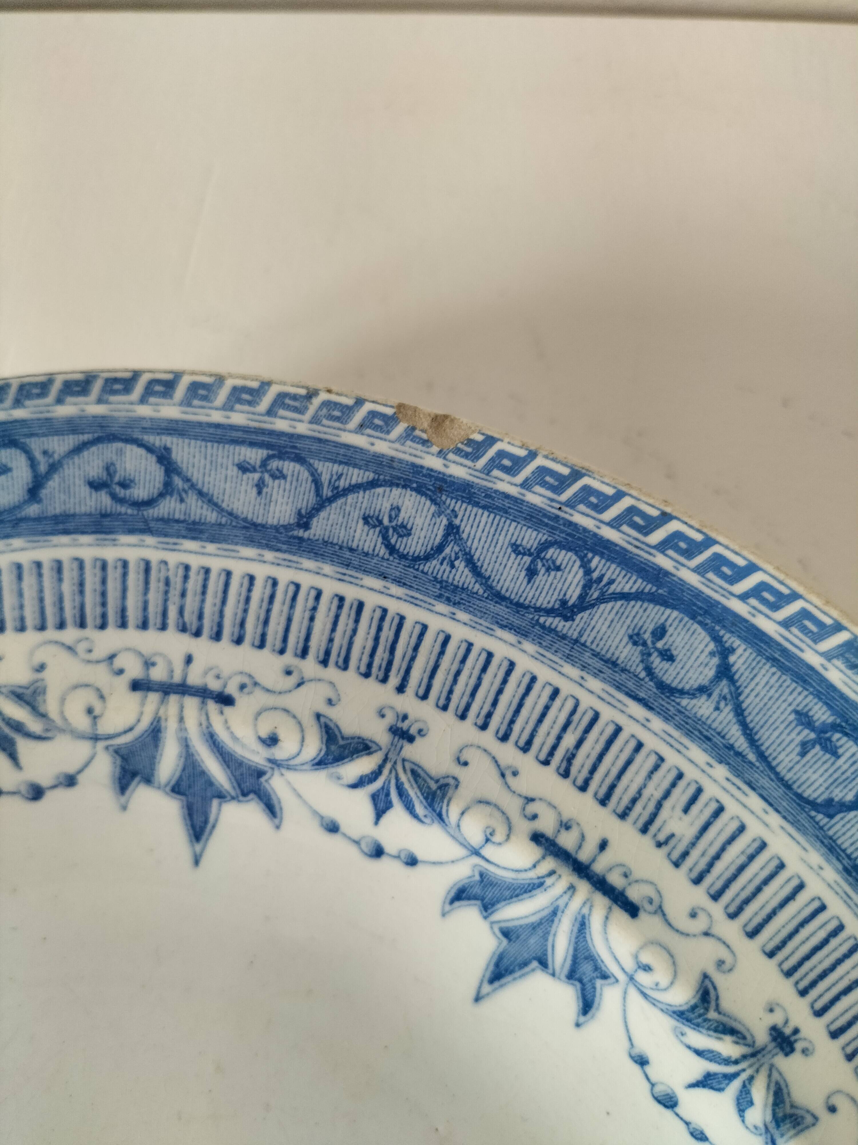 Pair of old Boulenger Choisy-le-Roi soup plates – Gallic decor