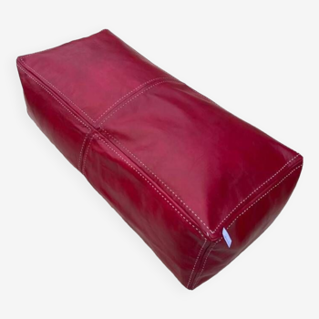 Coussin de sol cuir rouge