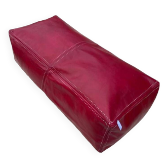 Coussin de sol cuir rouge