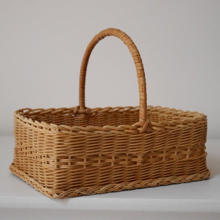 Wooden bottom basket