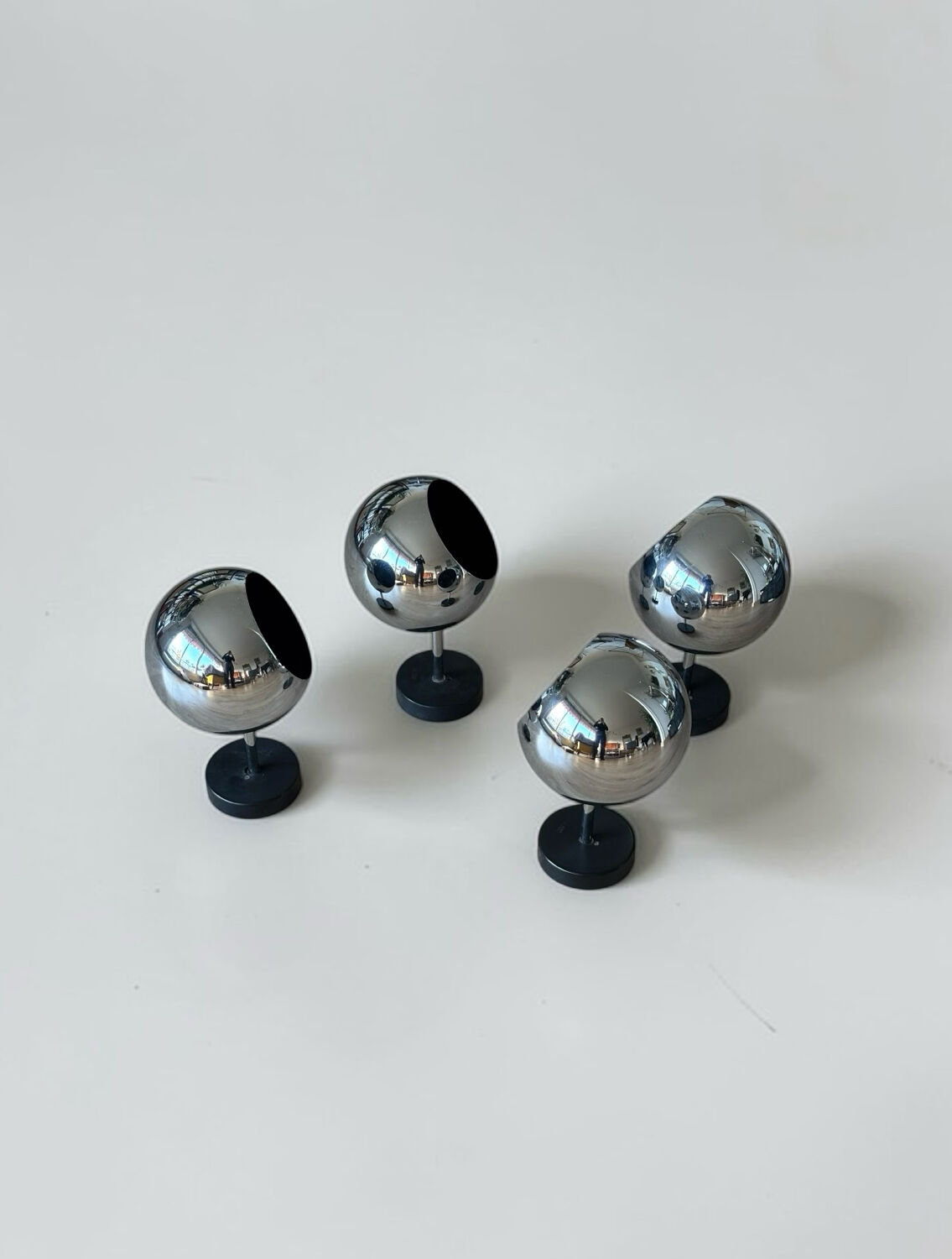 Space Age chrome wall lights, Germany 1970