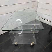 Vintage Plexiglas and Glass Coffee Table by David Lange 1970s