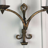 Pair of wall appliques of the 70 gold metal