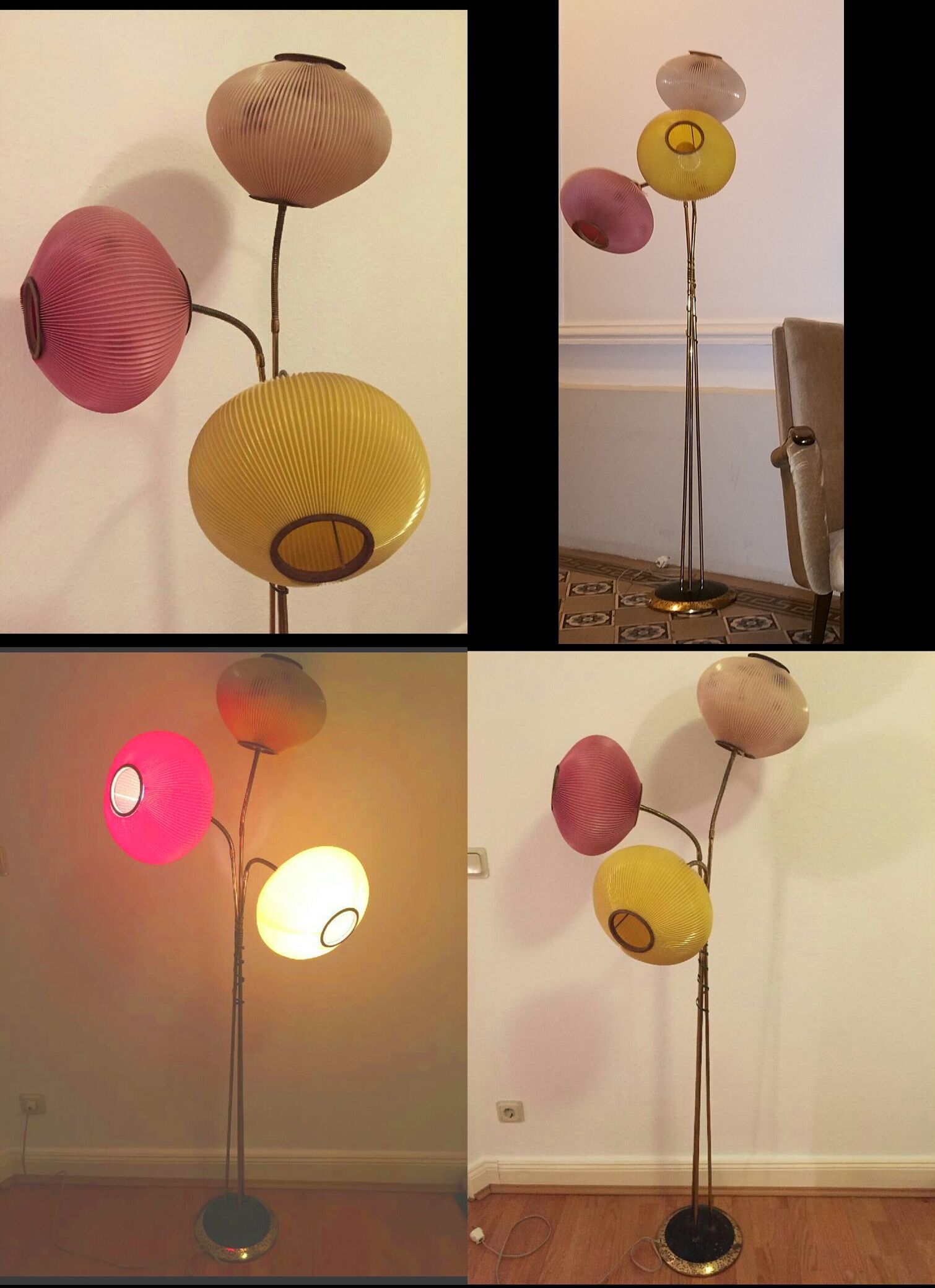 Lamp lamp 3 votives articulated 50s/60s vintage