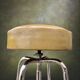 Adjustable industrial stool in chrome metal and beige leather – 1950s 60s