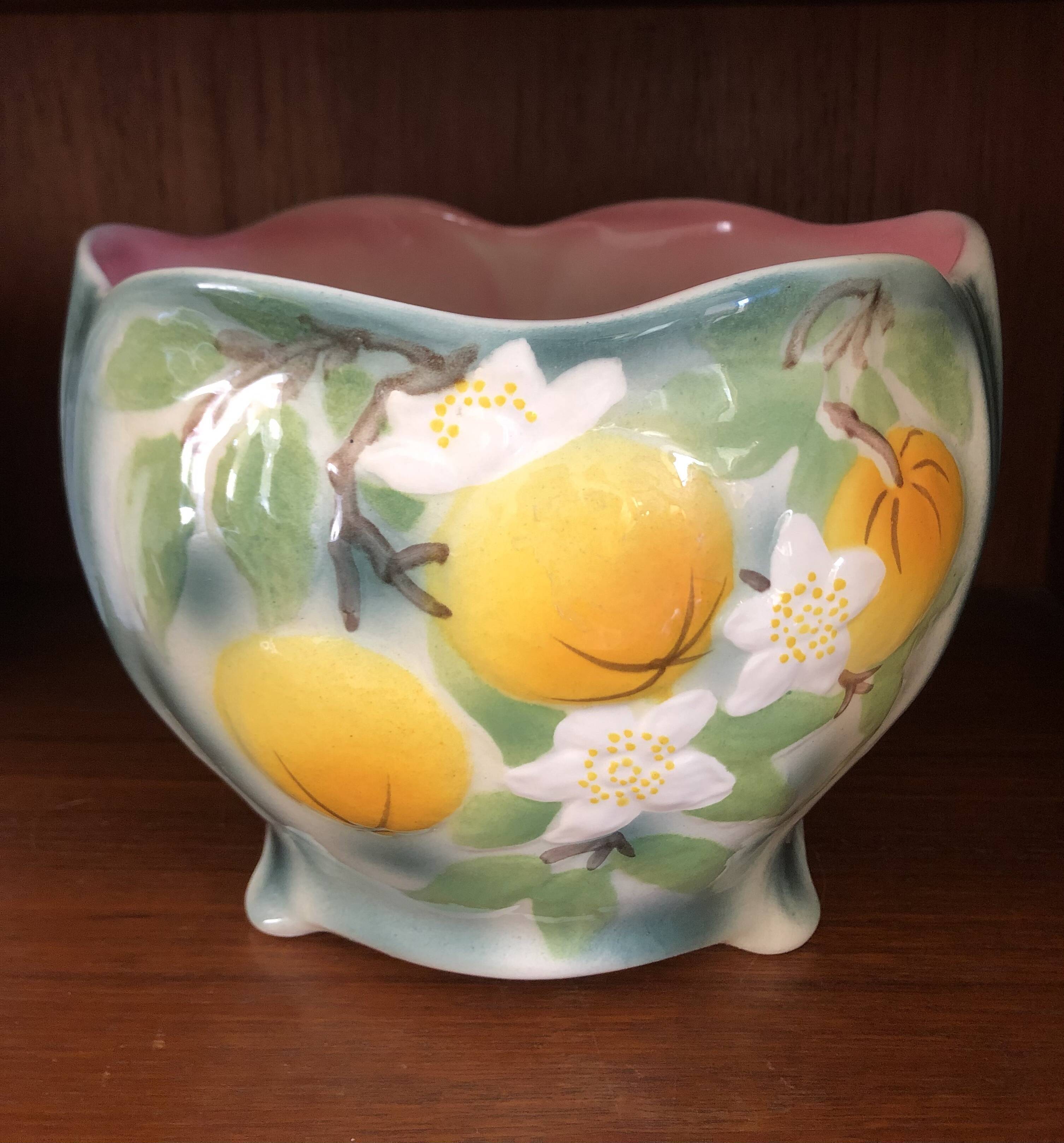 Pot cover in faience and relief of slurry Saint Clément