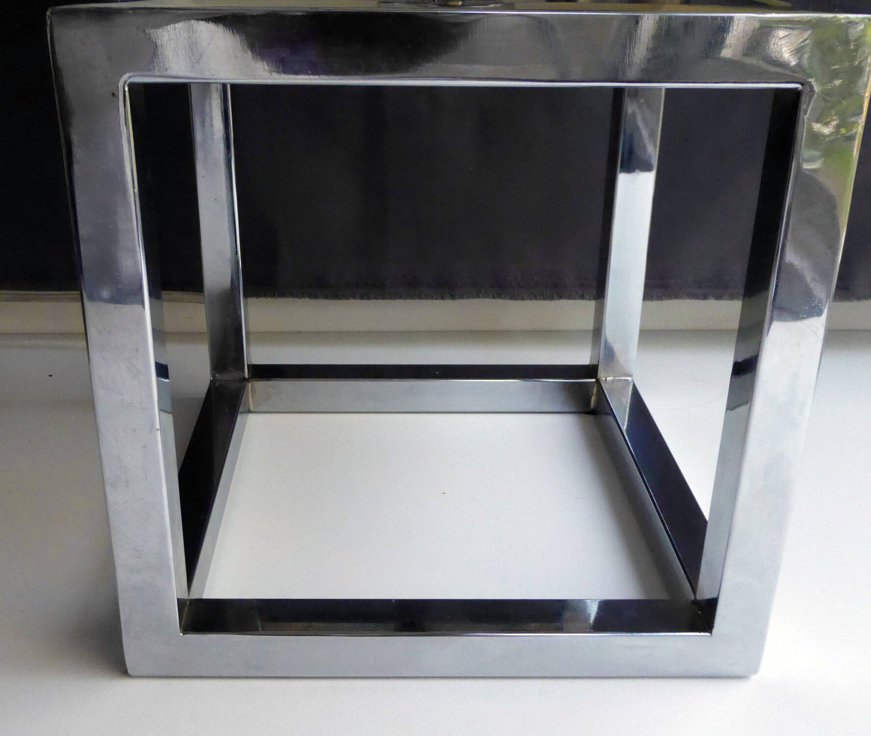 Vintage modernist lamp chrome steel 1970's