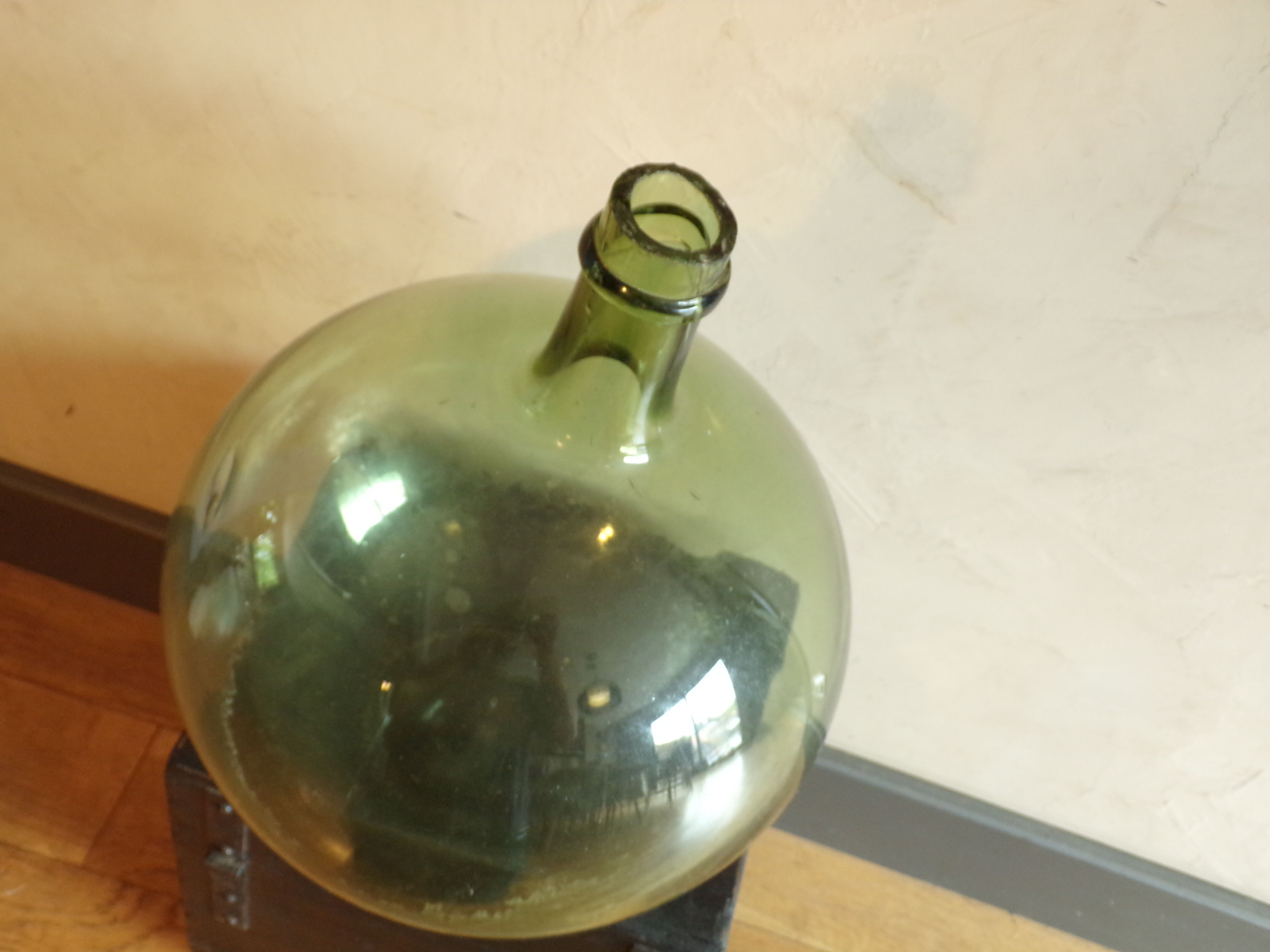 Old demijohn  blown glass 10 l
